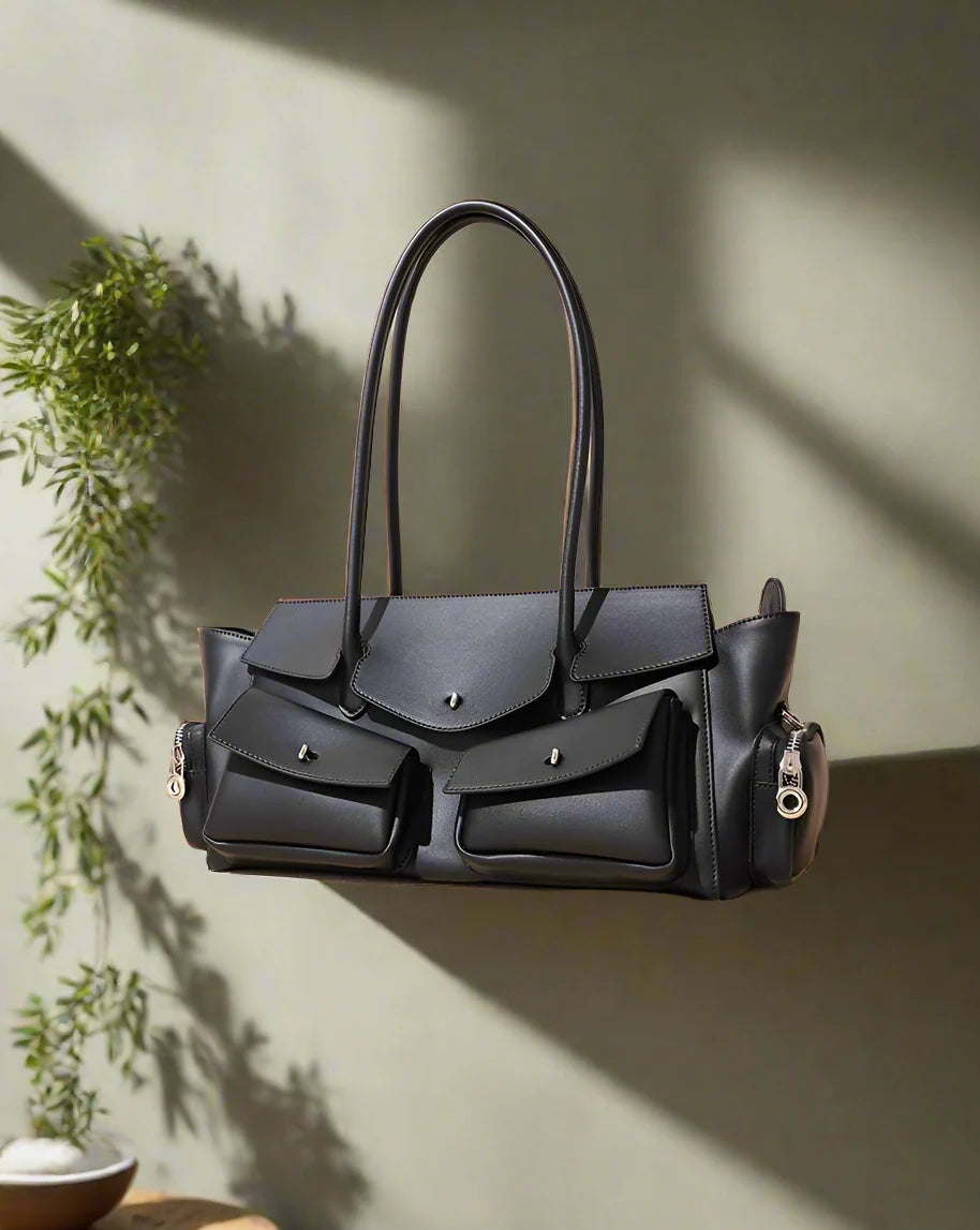 ARI women large capacity shoulder handbag – multi-pocket underarm bag for daily use