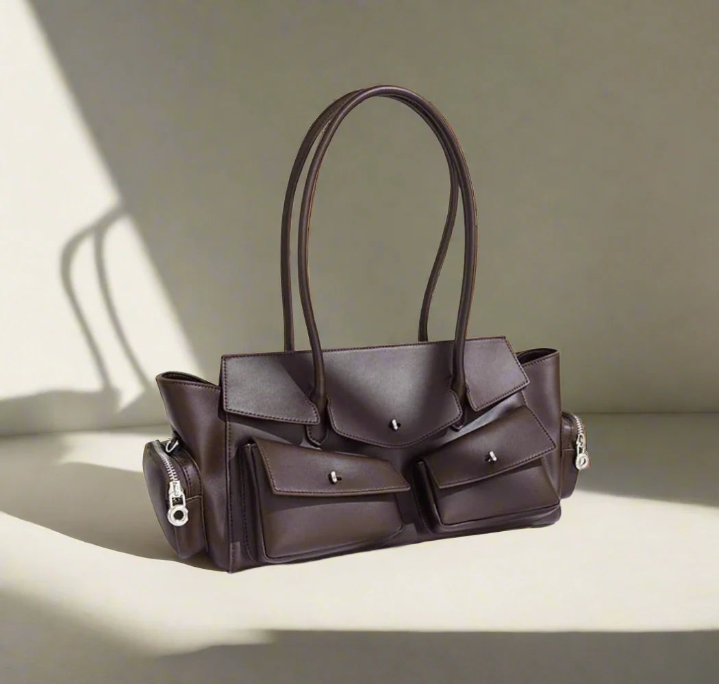 ARI women large capacity shoulder handbag – multi-pocket underarm bag for daily use