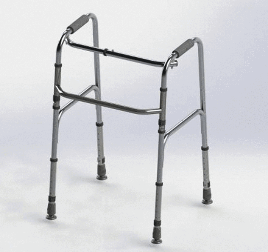 Cadru de mers cu 4 picioare reglabile – pliabil și reglabil pe înălțime – AT02003