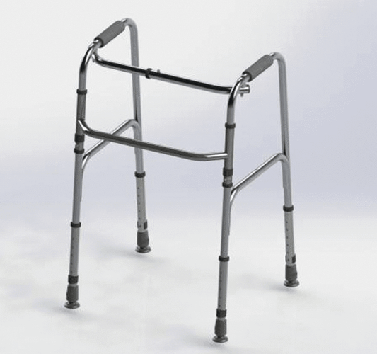 Cadru de mers cu 4 picioare reglabile – pliabil și reglabil pe înălțime – AT02003
