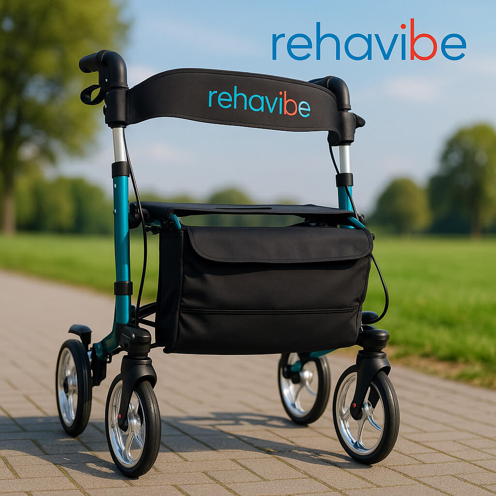 Leichtgewicht Reiserollator Grün – 3-fach faltbar, nur 7,2 kg, bis 136 kg