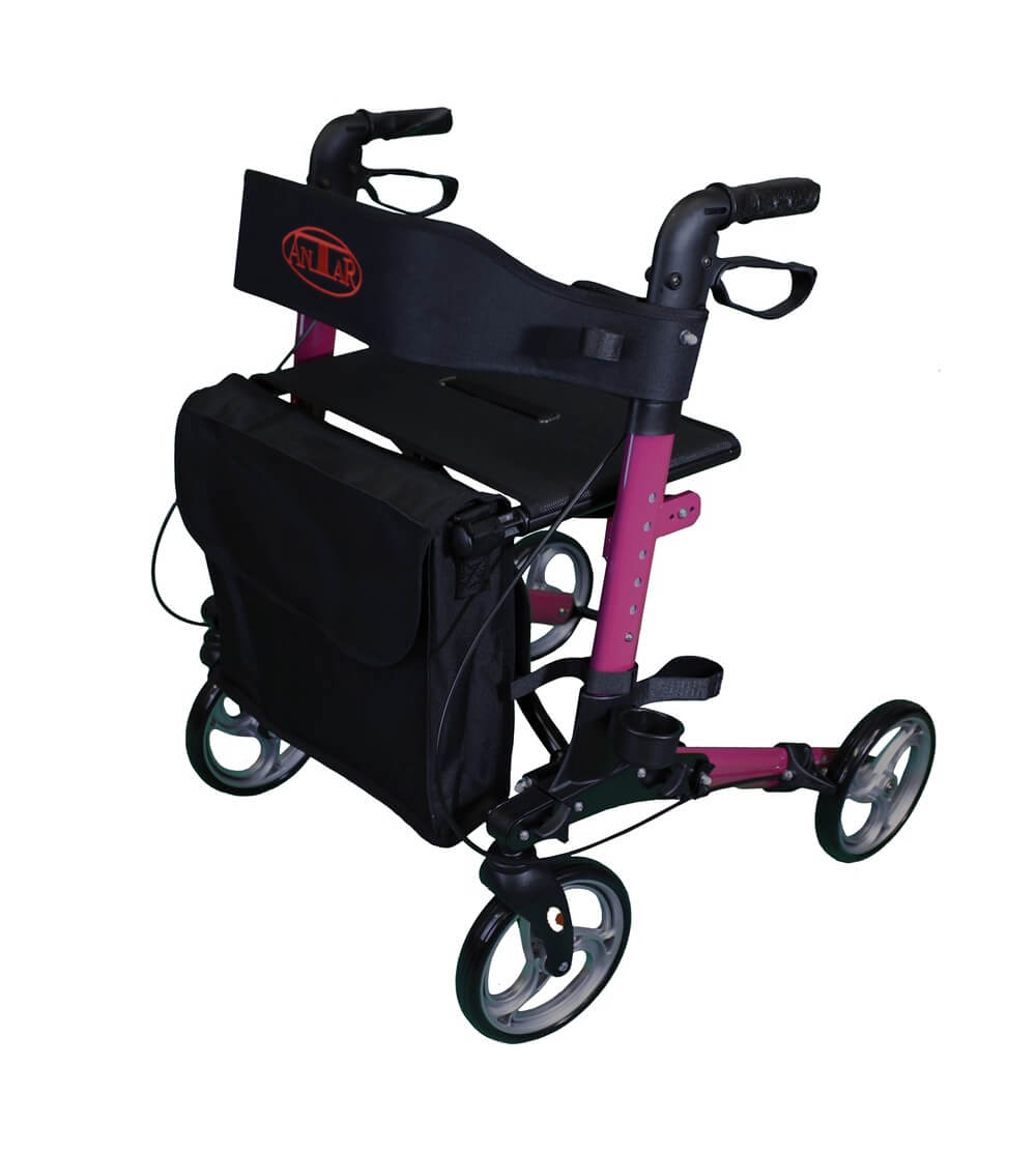 Rollator de călătorie ușor Antar AT51006 - Rollator pliabil din aluminiu pentru seniori | Ideal pentru călătorii 