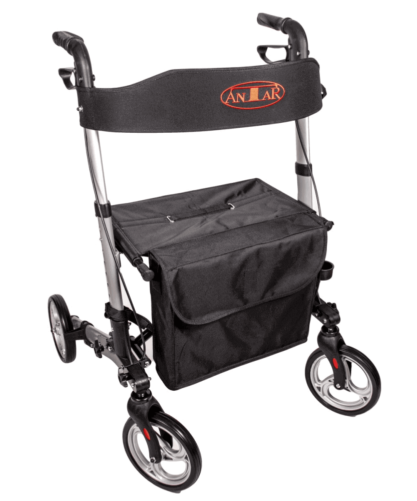 Rollator de călătorie ușor Antar AT51006 - Rollator pliabil din aluminiu pentru seniori | Ideal pentru călătorii 