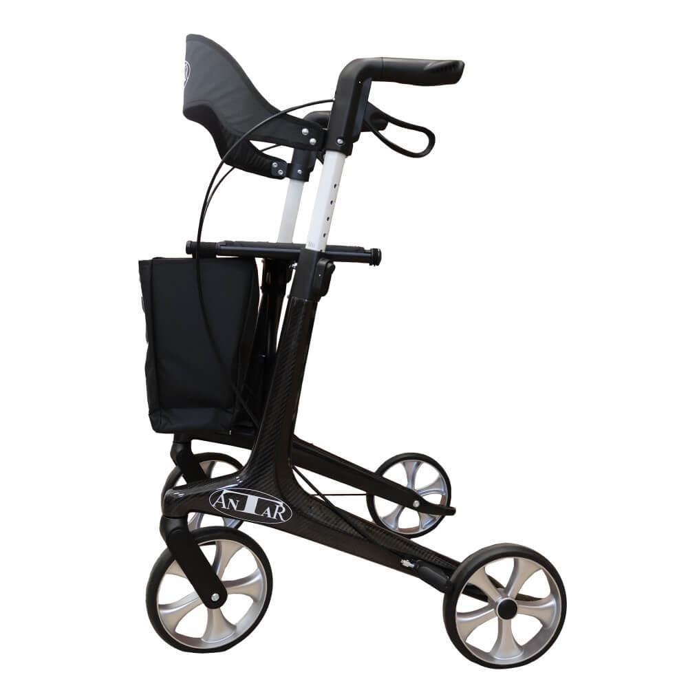 Rollator super ușor din carbon – doar 5,9 kg, capacitate de încărcare de până la 150 kg