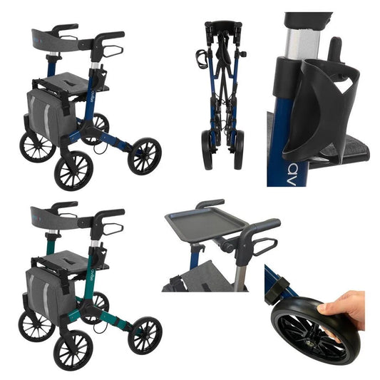 Rehavibe AT51055 Leicht Rollator - Belastbarkeit 136 kg Gewicht 7,9kg