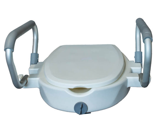 Înălțător pentru scaun de toaletă 10 cm cu capac și cotiere, stabil – AT51205
