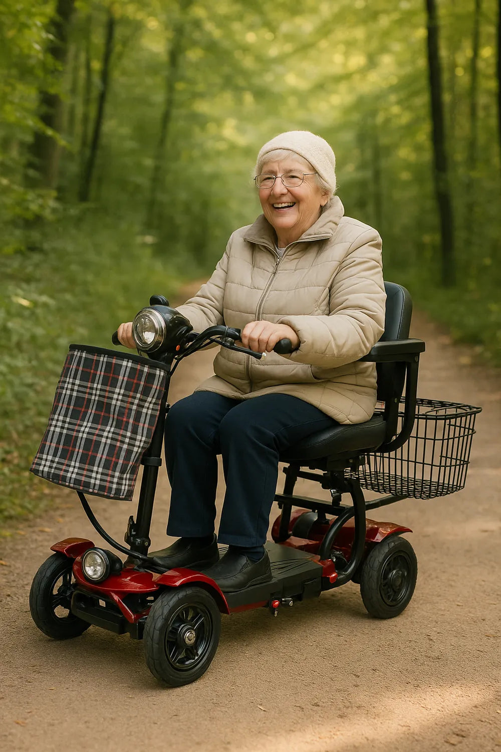Faltbarer Elektro-Scooter mit Sitz & Korb, 25 km Reichweite