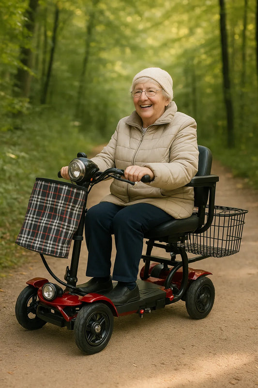 Faltbarer Elektro-Scooter mit Sitz & Korb, 25 km Reichweite