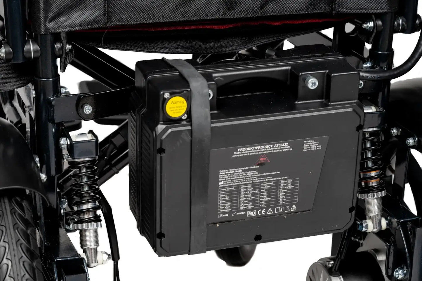 Scaun cu rotile electric Antar din oțel carbon negru – AT52332