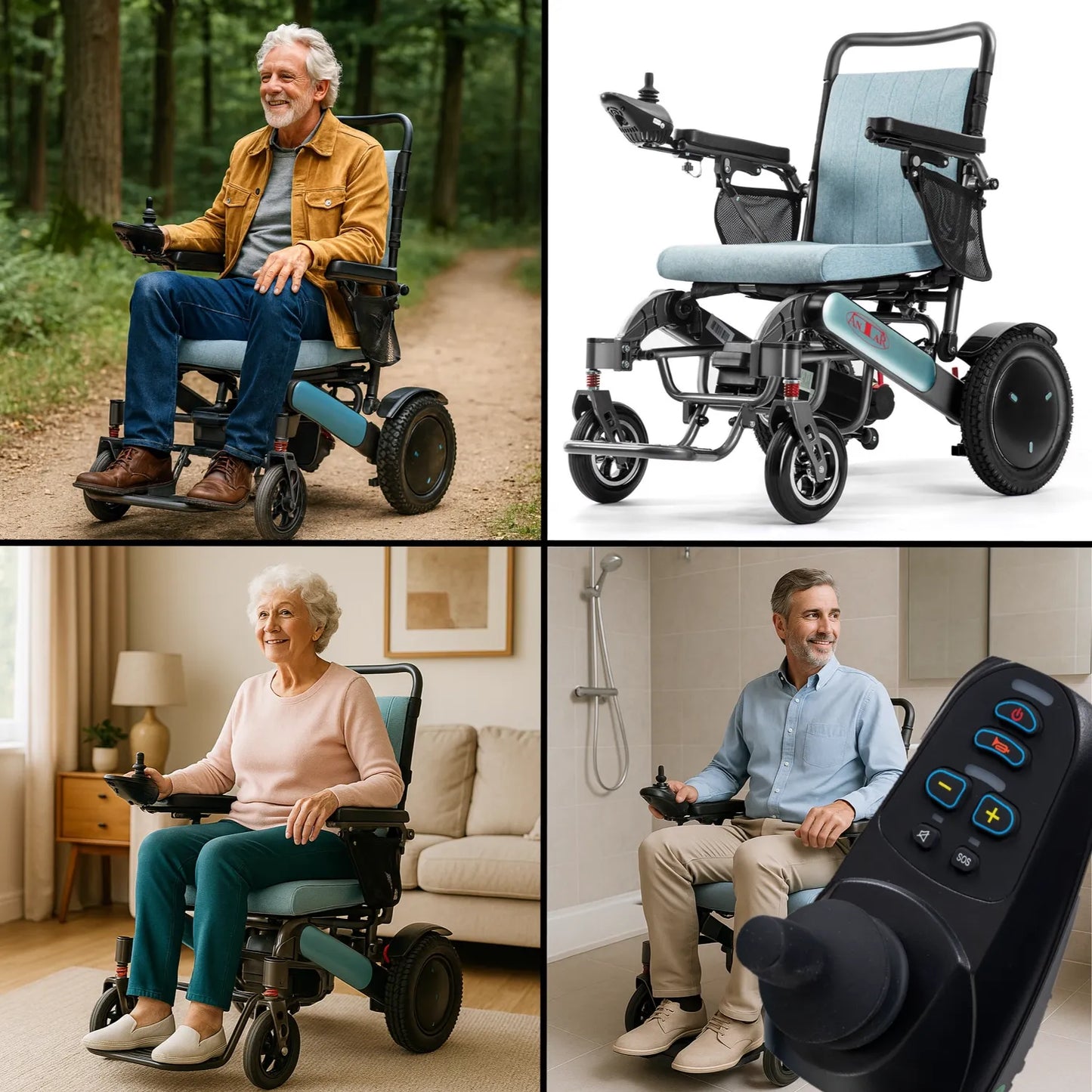 Scaun cu rotile electric – pliabil, ușor și cu telecomandă