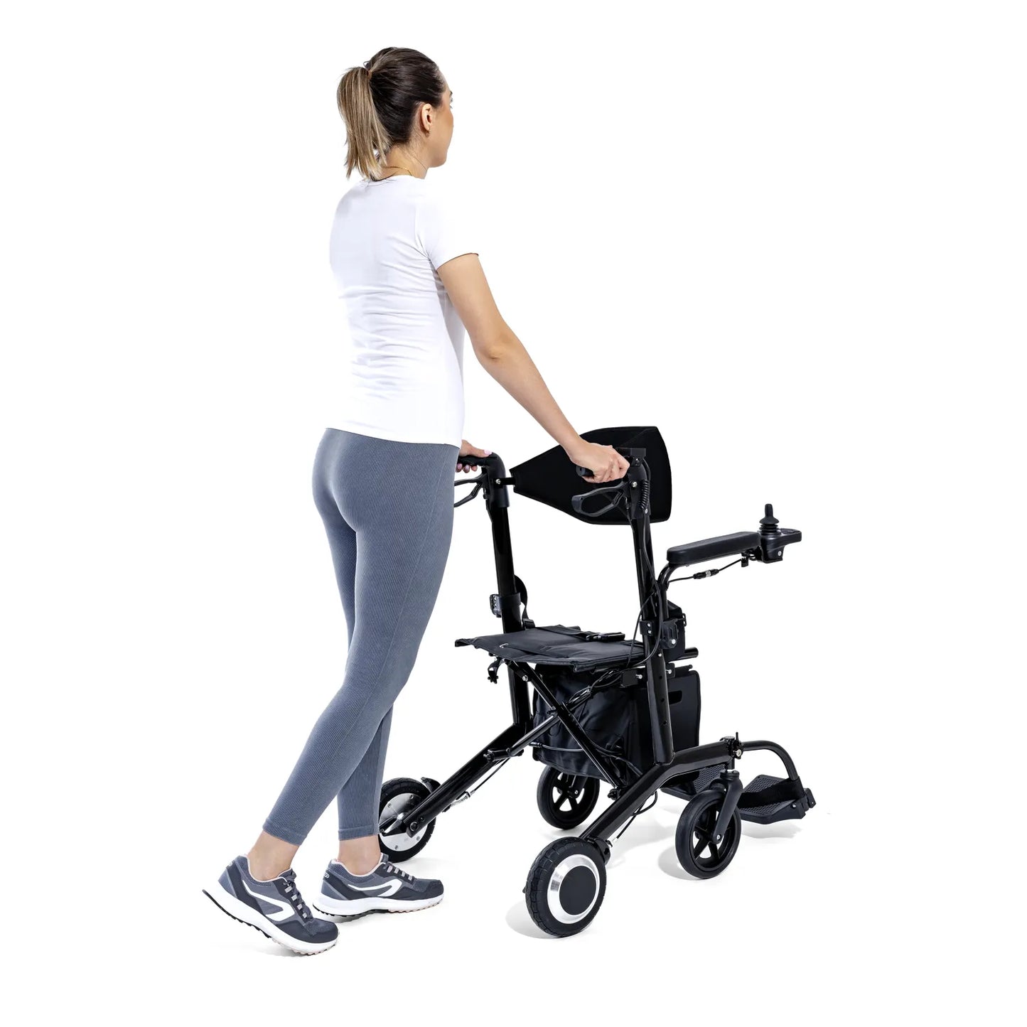 Rollator/scaun cu rotile electric Antar, soluție modernă 2 în 1 – AT52334