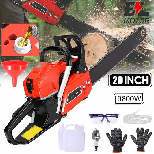 OWJHE 20-Zoll Elektro-Kettensäge - Hubraum 80 cm³, Leistung 9800 W, Schnitt 50 cm by Golden Bridge Store