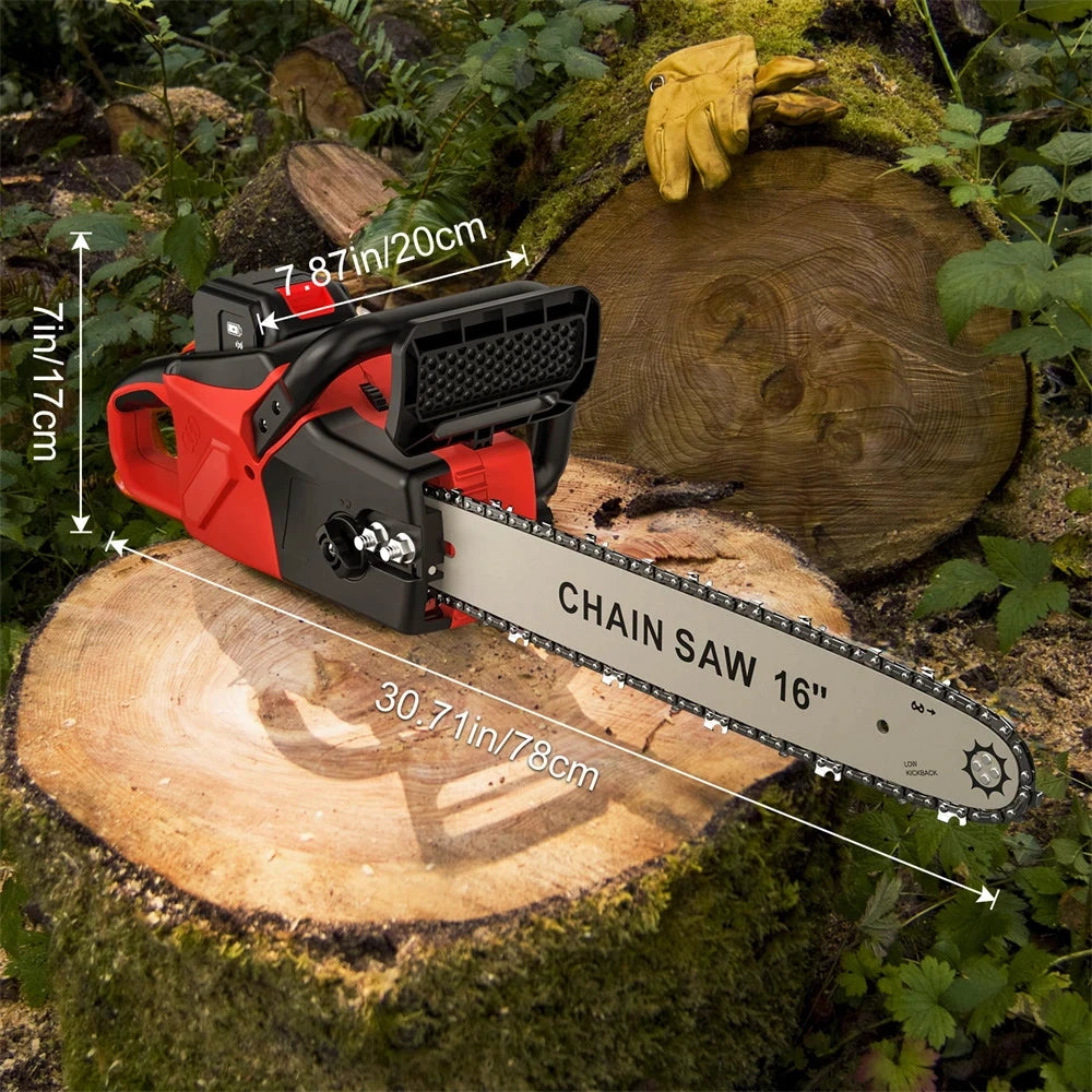 TKKEACEM Kettensäge Bürstenlos - 18V Akku 16 Zoll Führungsschiene 20 m pro Sekunde by Golden Bridge Store