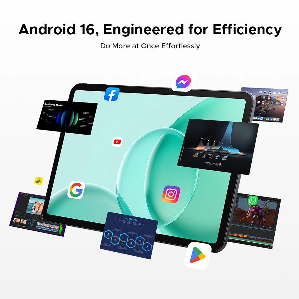 DOOGEE Tab G6 Max Ultrakompakt - 6 GB RAM, 11000 mAh Akku, 13,4 Zoll Display