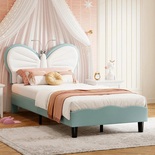 Schmetterlingsbett 90x200cm Höhenverstellung LEDLeselicht Kopfteil