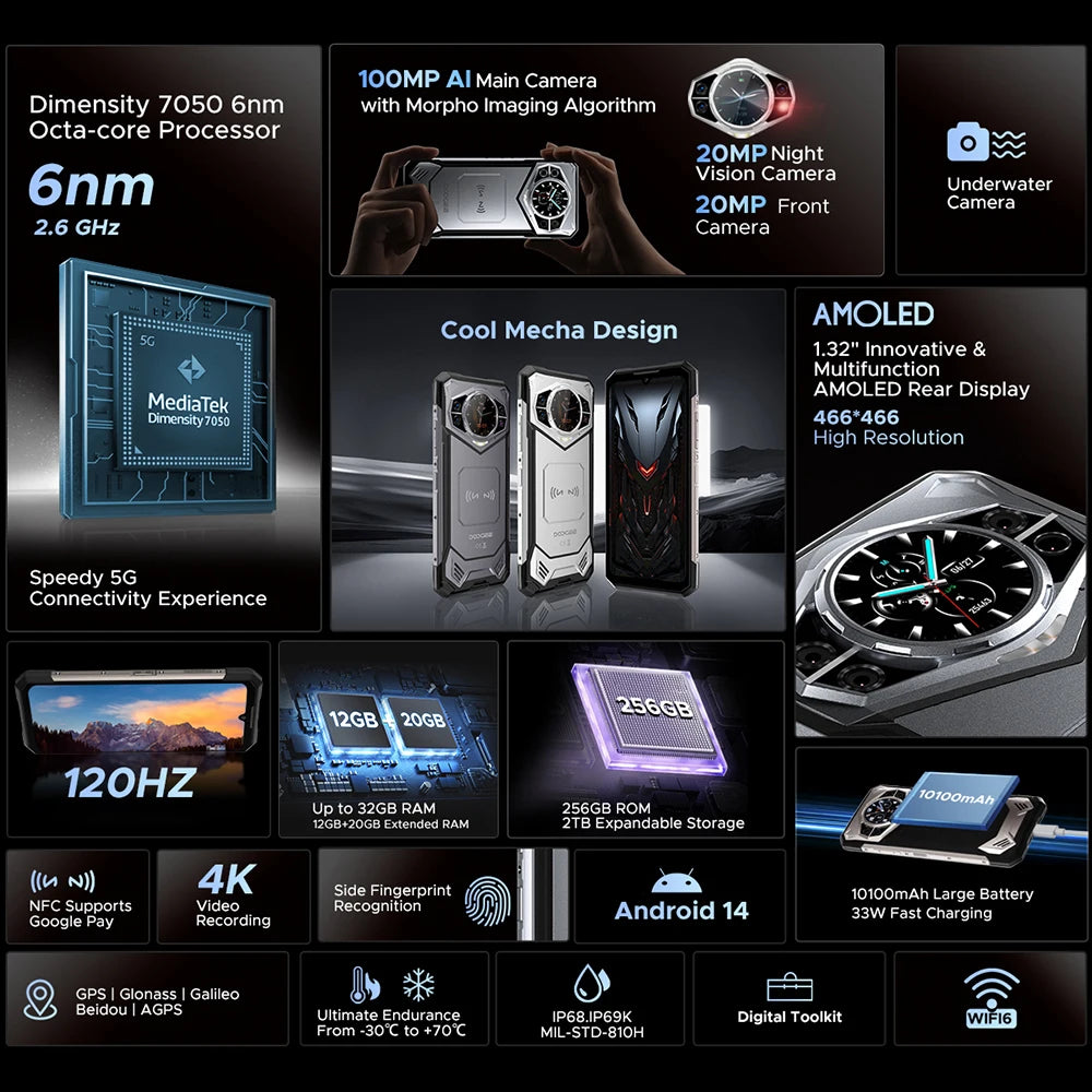 DOOGEE S200 Outdoor-Smartphone - 256GB Speicher 10100mAh Akku 6,7Zoll