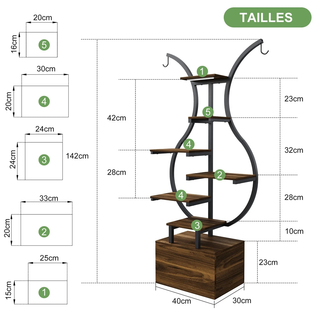 Other Pflanzenhalter Wachstumslichter 6-stufig Aufhängehaken SForm Regal