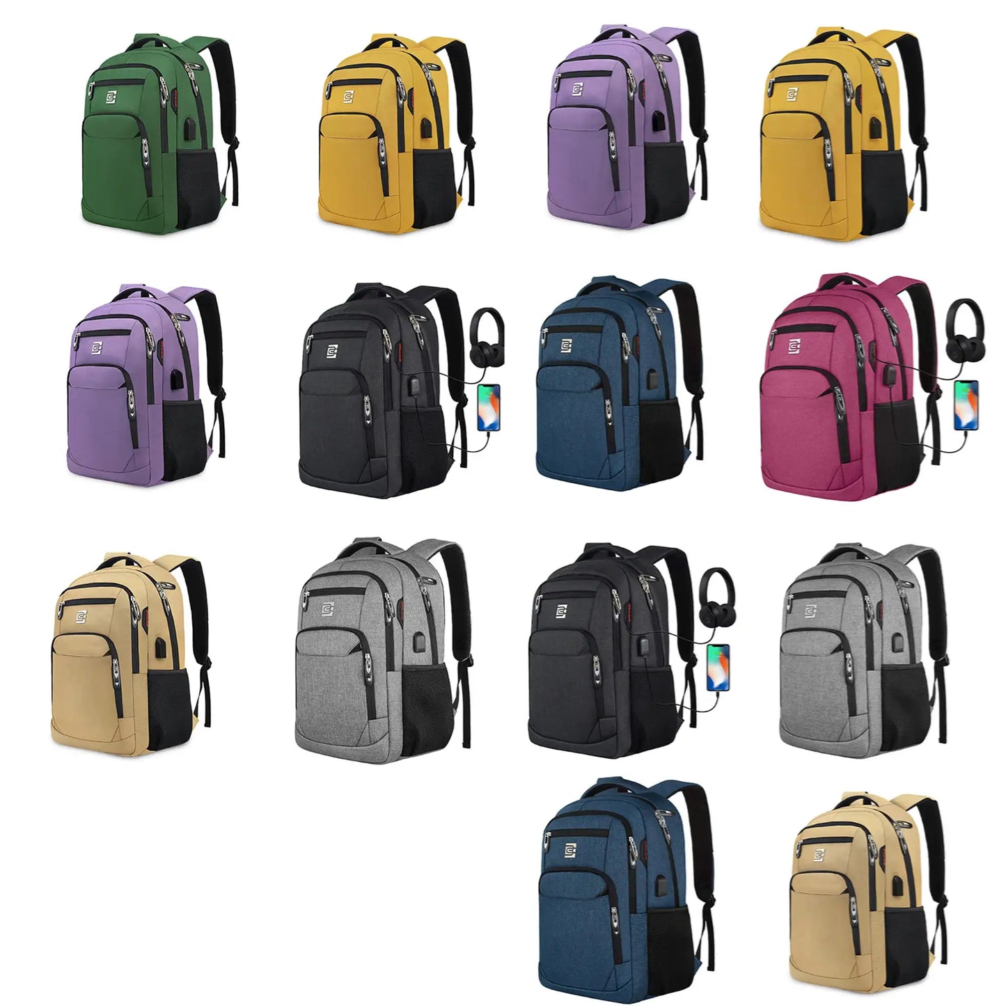 Große Kapazität Rucksack : Laptop Rucksack besitzt mehr als 20 unabhängige Taschen für viel Stauraum und können Powerbank, A4-Ak by Golden Bridge Store