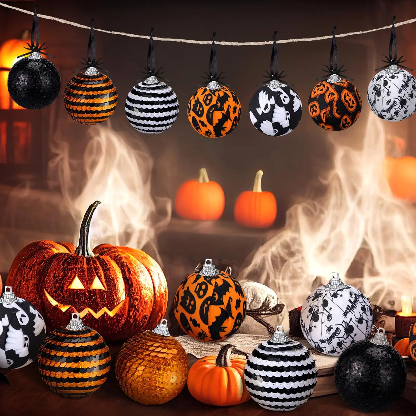 Guangdong Halloween Kugeln Bruchsicher - Inhalt 16 Stk Größe 5 Cm