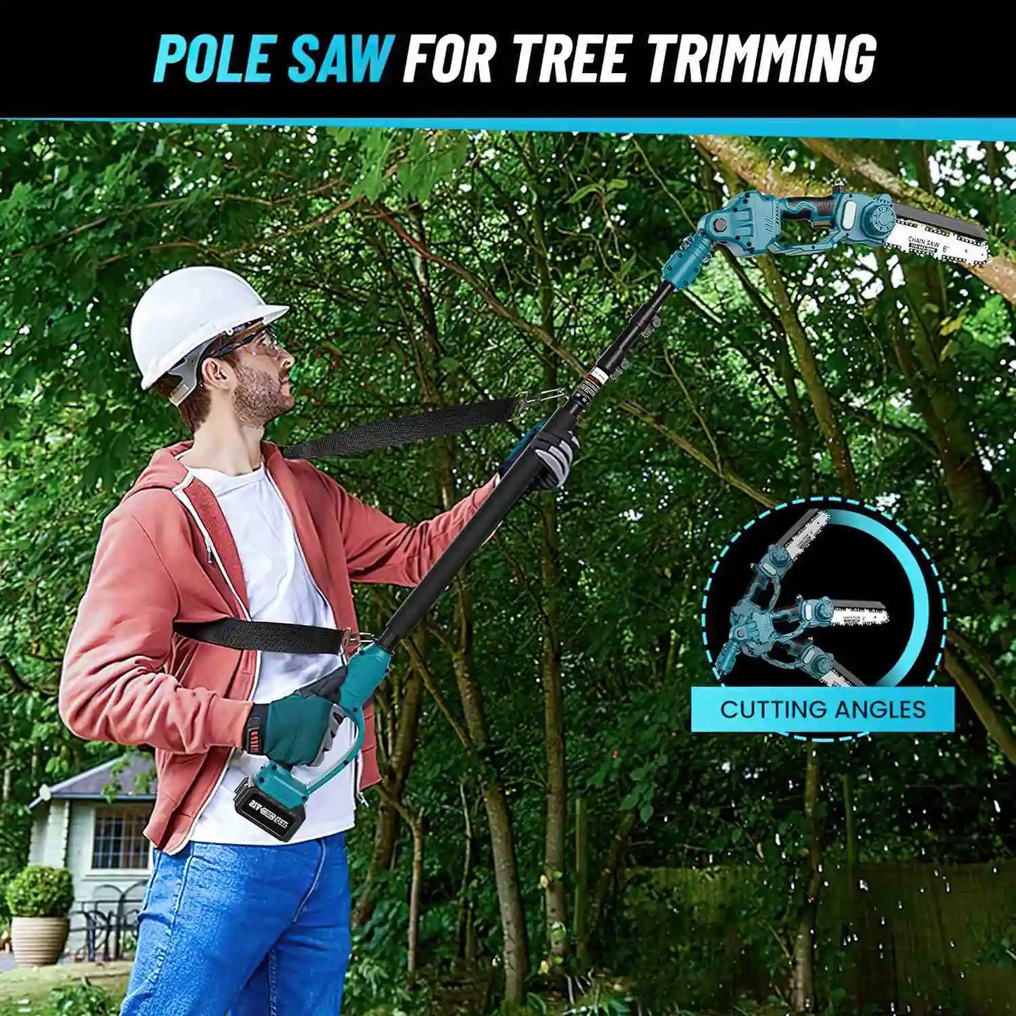 8 Inch Brushless Telescoping Pole Electric Chainsaw Scissors 2 IN 1 High Branch Saw Garden Pruning Tool For Makita 21V Battery