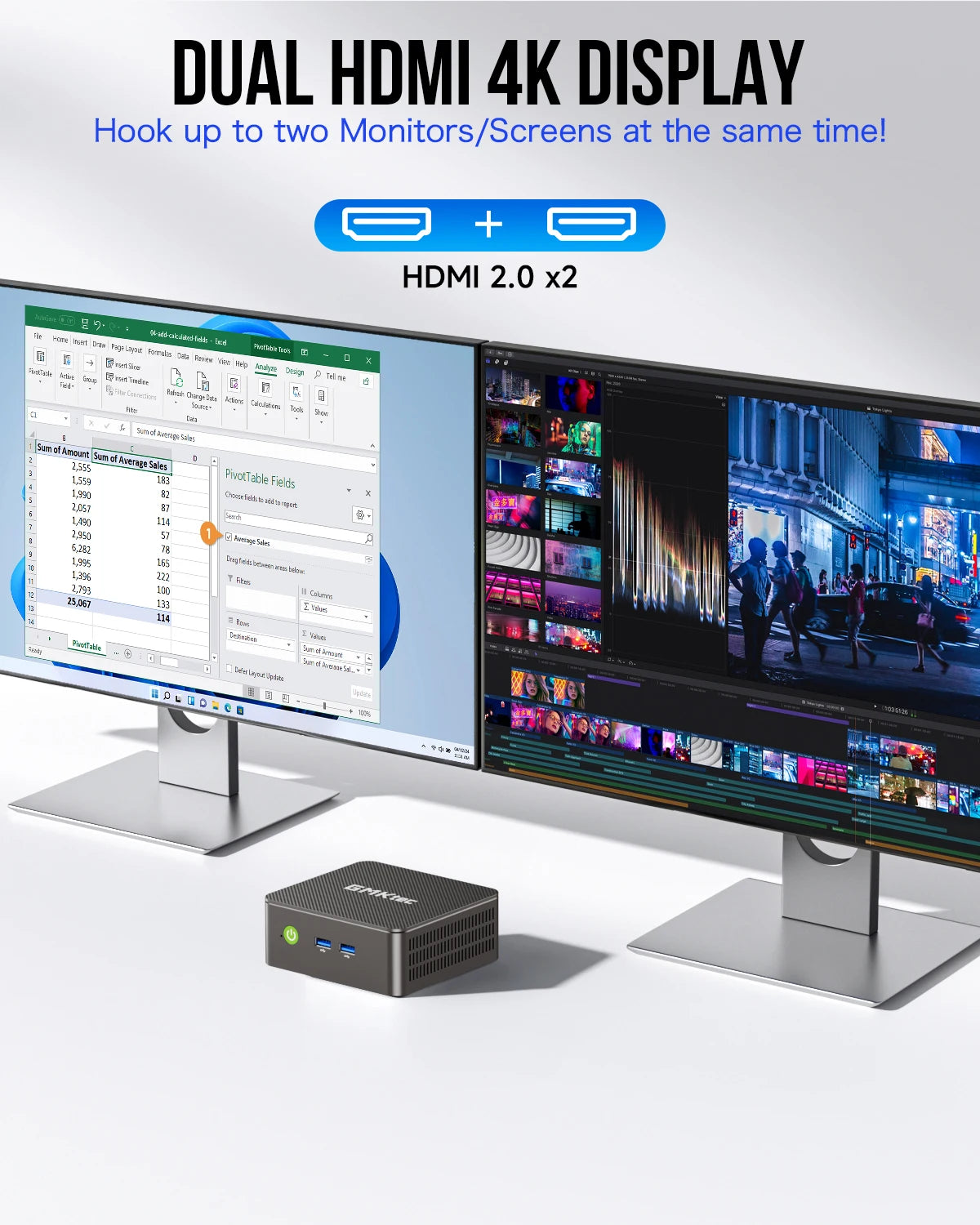 GMKtec G3 AL Mini-PC - 8 GB RAM, 256 GB ROM, 1,9 GHz CPU