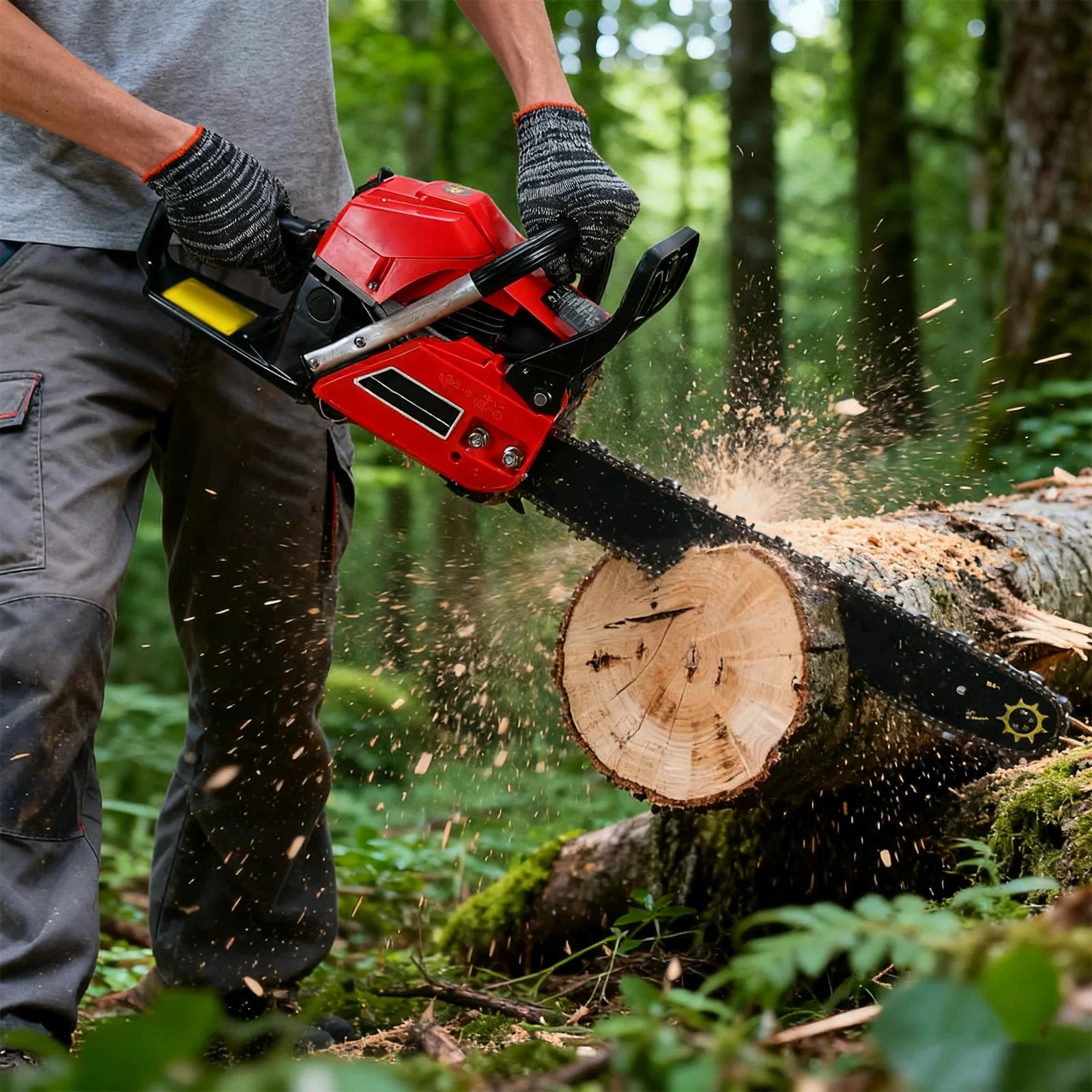 OWJHE 20-Zoll Elektro-Kettensäge - Hubraum 80 cm³, Leistung 9800 W, Schnitt 50 cm by Golden Bridge Store