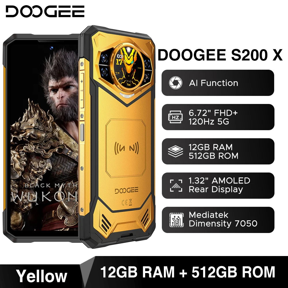 DOOGEE S200 X Robustes 5G - 10100 mAh, 33W Schnellladung, 6,72 Zoll Display