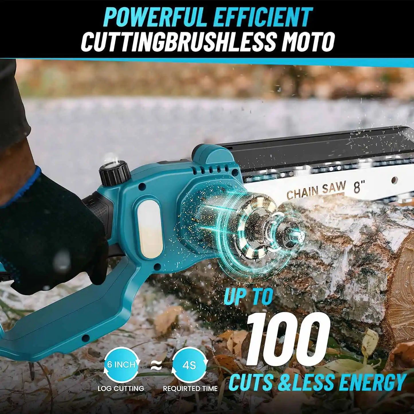 8 Inch Brushless Telescoping Pole Electric Chainsaw Scissors 2 IN 1 High Branch Saw Garden Pruning Tool For Makita 21V Battery