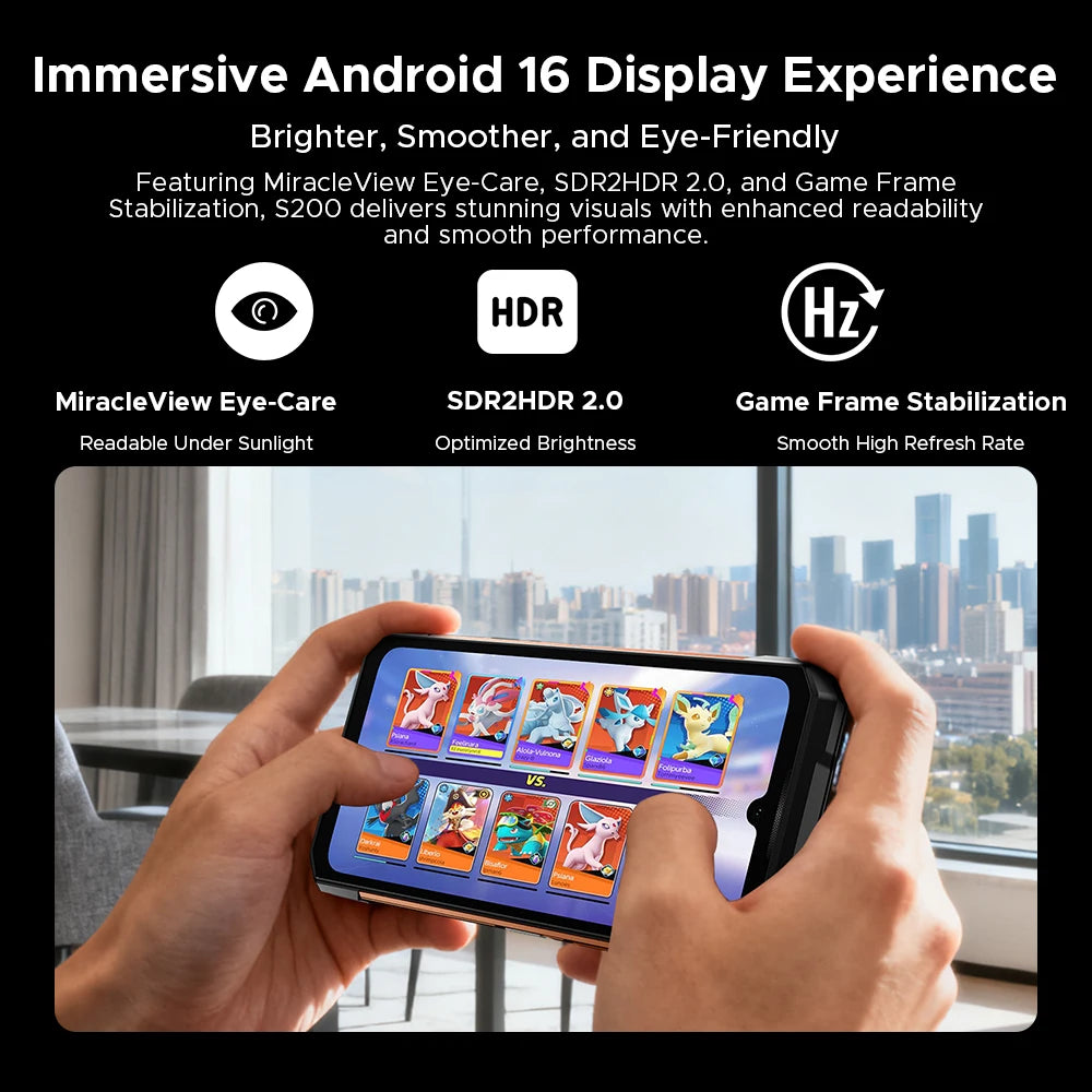 DOOGEE S200 Robustes 5G Smartphone - 10100 mAh, 33W, 6,72 Zoll