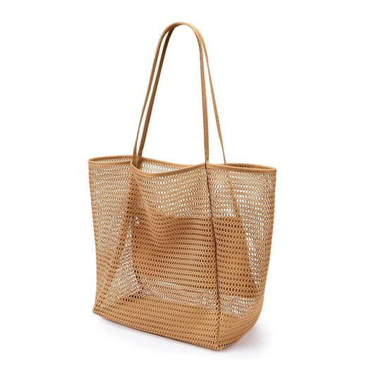 Beach Tote Bag Women Swimming Mesh Shoulder Bags Multifunction Large-Capacity Lightweigh Travel Storage Bag