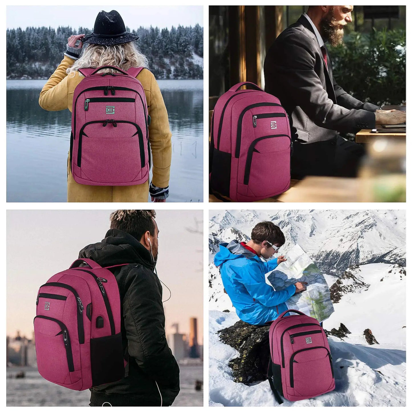 Große Kapazität Rucksack : Laptop Rucksack besitzt mehr als 20 unabhängige Taschen für viel Stauraum und können Powerbank, A4-Ak by Golden Bridge Store