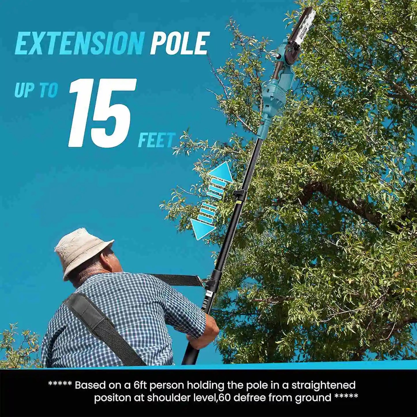 8 Inch Brushless Telescoping Pole Electric Chainsaw Scissors 2 IN 1 High Branch Saw Garden Pruning Tool For Makita 21V Battery