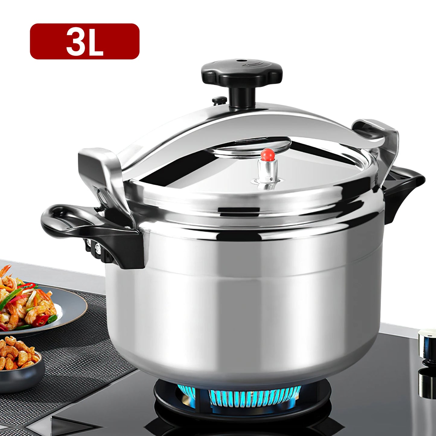 Aluminium Schnellkochtopf 3L/7L - Multifunktionaler Drucktopf für Gasherd