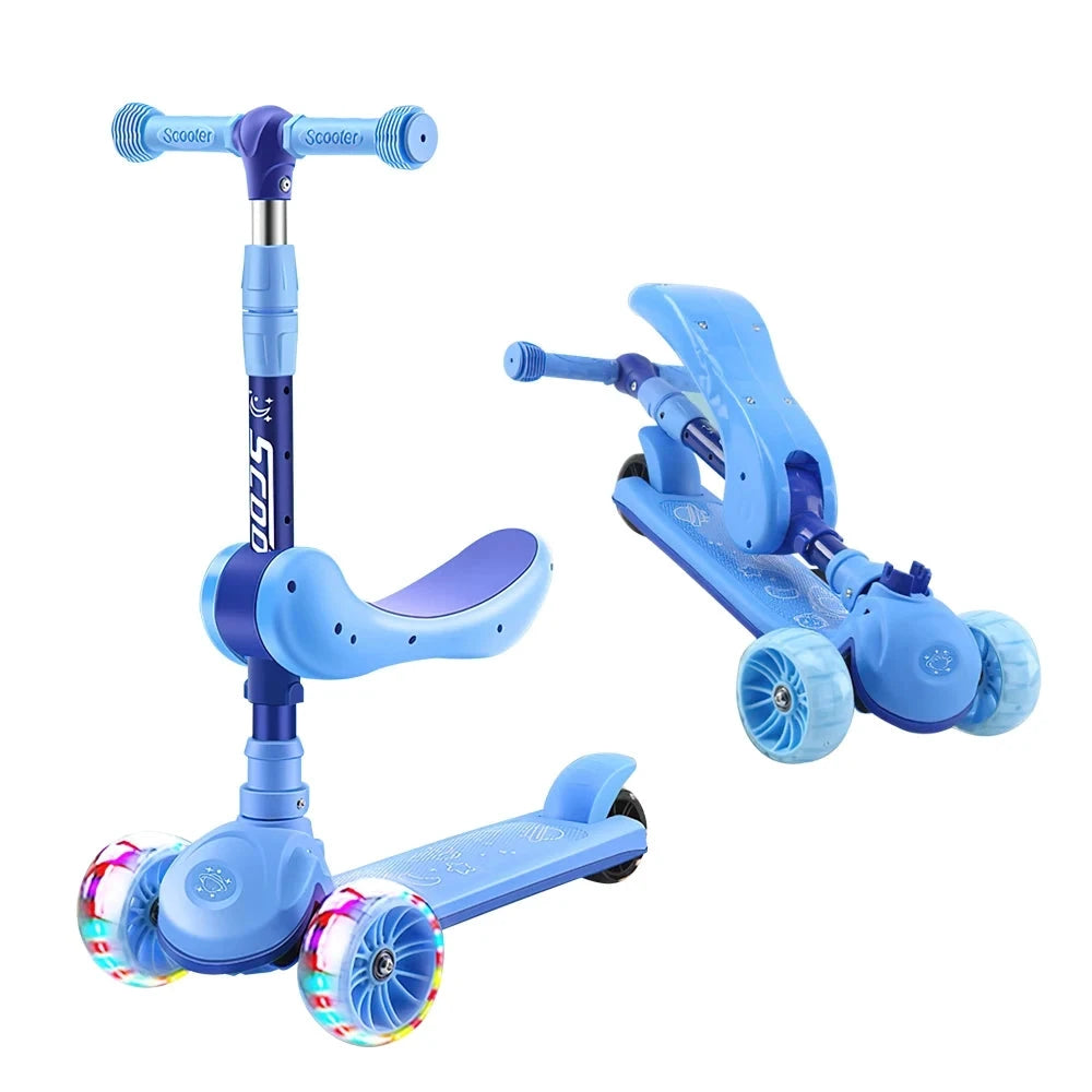 Faltbarer Kinderroller Mit Pedalen Und Handbremse Höheneinstellbar