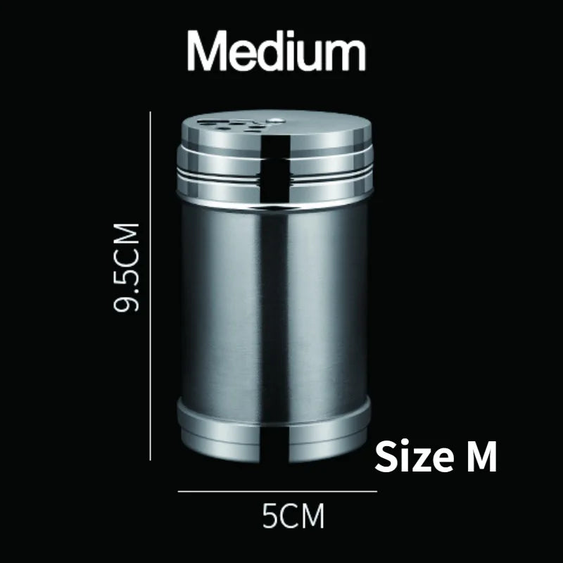JJYY Salt Sugar Bottle Rotating Cover Multi-purpose Stainless Steel Kitchen Gadgets Spice Pepper Shaker Spice Jar Seasoning Can