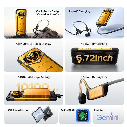 DOOGEE S200 X Gemini AI - 10100 mAh 33W 6,72 Zoll Display