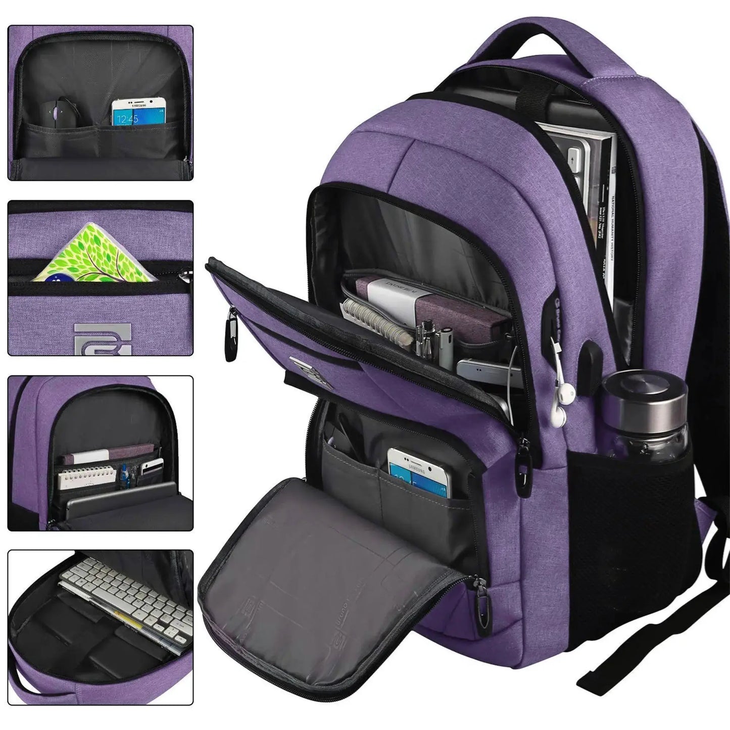 Große Kapazität Rucksack : Laptop Rucksack besitzt mehr als 20 unabhängige Taschen für viel Stauraum und können Powerbank, A4-Ak by Golden Bridge Store