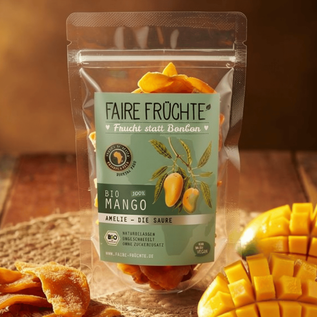 Amelie Sour Mango Strips Organic - Pojemność 500g, Wegańskie
