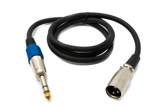 SYSTEM-S Audio Kabel 100 cm 6.35 mm Klinke Stecker zu XLR Stecker in Schwarz