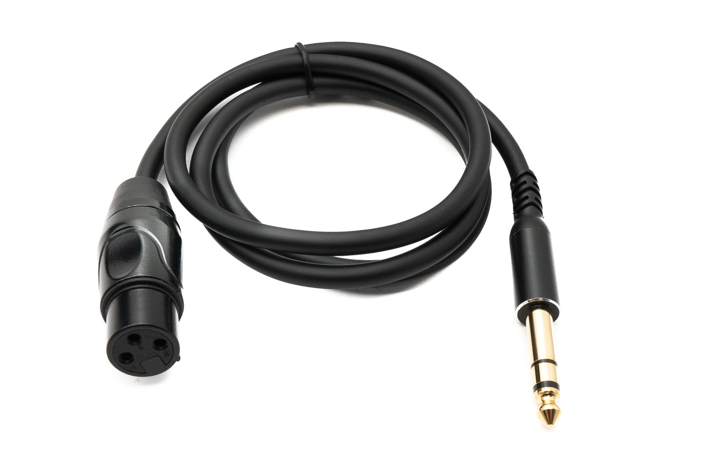SYSTEM-S Audio Kabel 100 cm 6.35 mm Klinke Stecker zu XLR 3 Pin Buchse in Schwarz