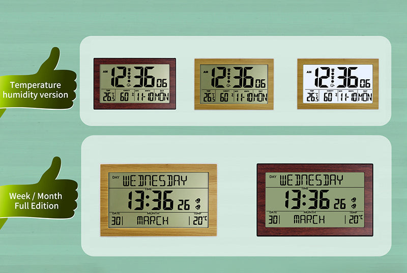 Großer Bildschirm Kreativ Digital Wanduhr Heim Nachttisch Zimmer Elektronisch Wecker Mit Thermometer Wanduhr Dual Wecker Einstellung