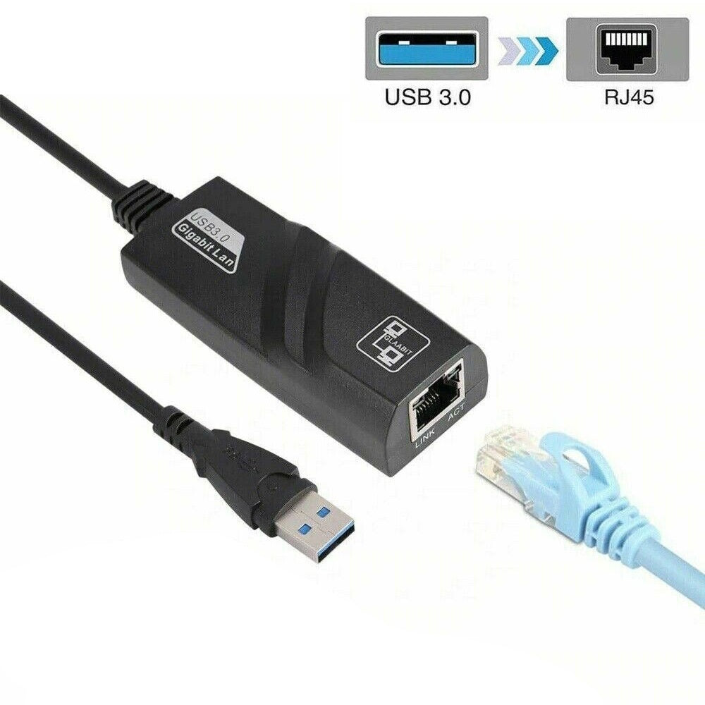 Adaptor LAN USB 3.0 DREIKS - Gigabit Ethernet 10/100/1000 Mbps, alimentat prin USB, design compact