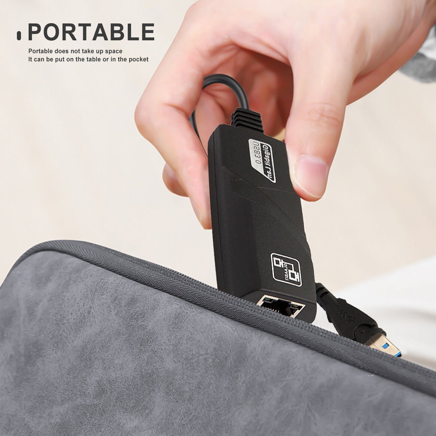 Adaptor LAN USB 3.0 DREIKS - Gigabit Ethernet 10/100/1000 Mbps, alimentat prin USB, design compact