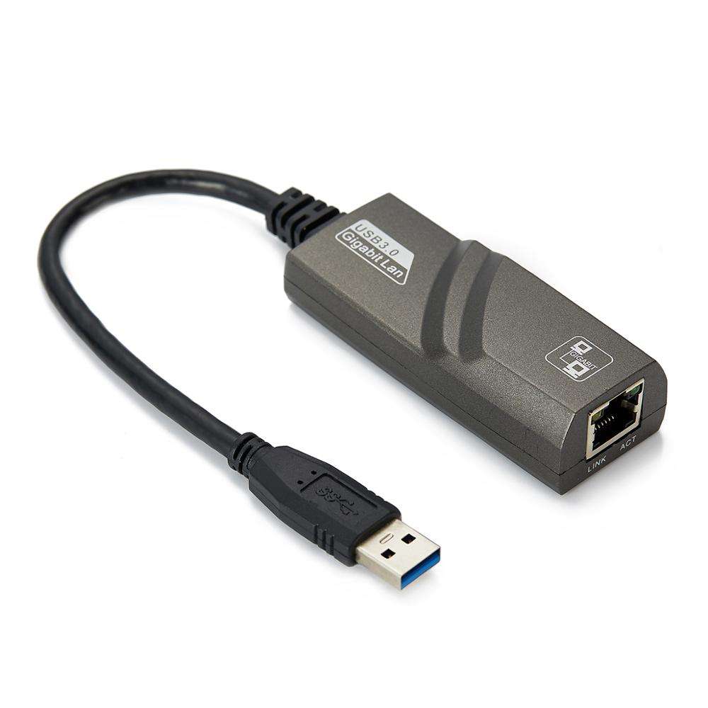 Adaptor LAN USB 3.0 DREIKS - Gigabit Ethernet 10/100/1000 Mbps, alimentat prin USB, design compact