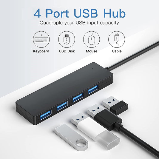 4-Port USB Hub Datenhub Verteiler Dockingstation USB 3.0 LED MacBook Laptops