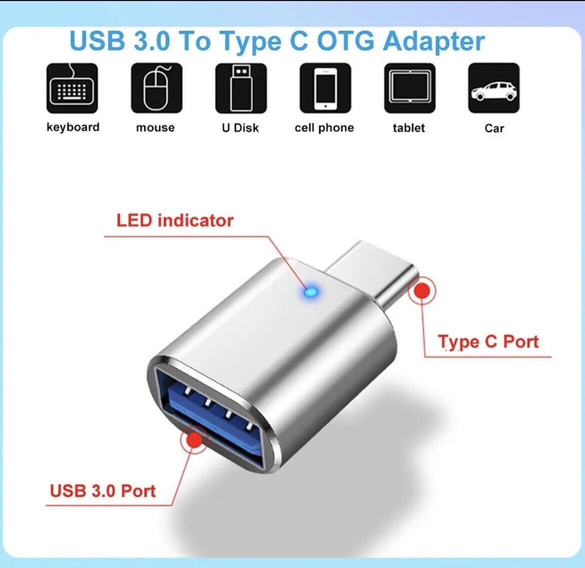 DREIKS USB-C Auf USB-A OTG Adapter - USB 3.1 Gen 2 10 Gbit pro Sekunde, Plug and Play, Kompakt