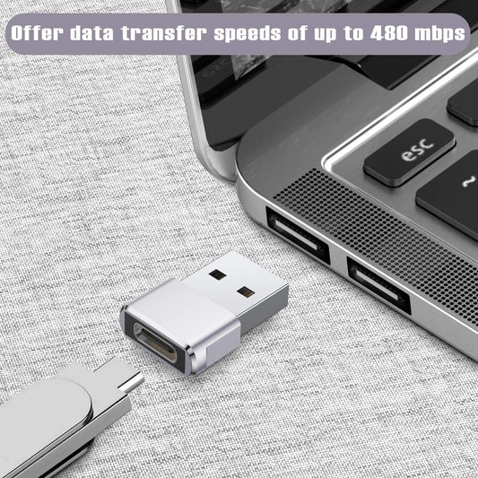 Adaptor OTG DREIKS USB A la USB C - Pachet de 2, Transfer de date USB 2.0 480 Mbps, Curent de încărcare 2A
