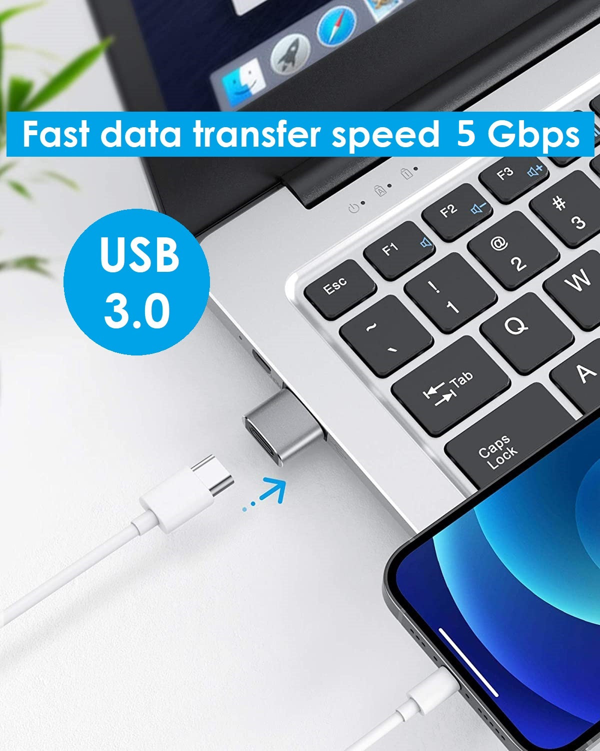 DREIKS USB A zu USB C OTG Adapter - USB 3.0 Geschwindigkeit, Kompaktes Design, OTG-Unterstützung