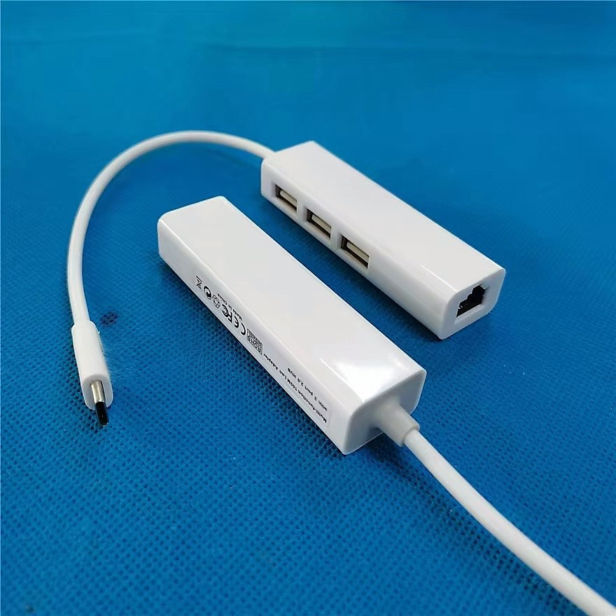 Adaptor DREIKS USB A RJ45 Ethernet - 3x porturi USB A, 10/100 Mbps, conectare și utilizare imediată