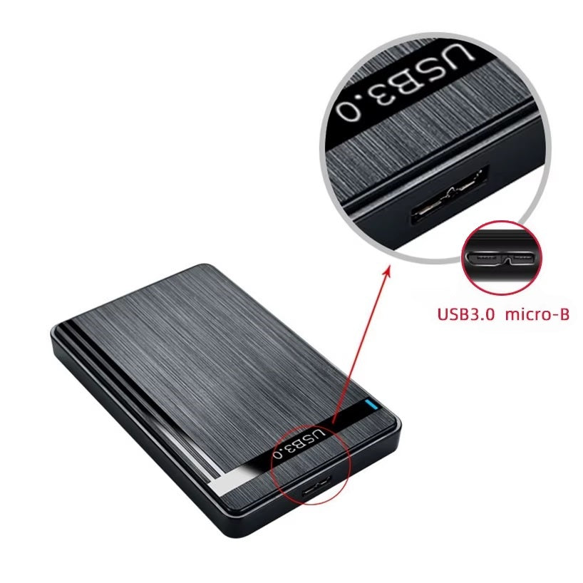 Carcasă externă pentru hard disk DREIKS, 2,5 inch, USB 3.0 Micro-B - Capacitate flexibilă, alimentare USB 5V, dimensiuni compacte